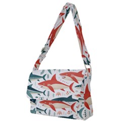 Fish Shark Animal Pattern Full Print Messenger Bag (s) by Pakjumat