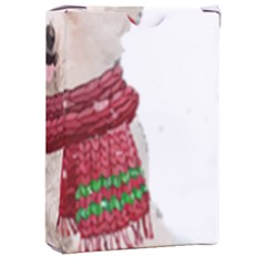White Bichon Frise Santa Xmas T- Shirt Red Winter Hat Scarf Christmas Cap White Bichon Frise  Santa Playing Cards Single Design (rectangle) With Custom Box by ZUXUMI
