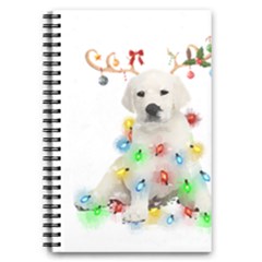 White Labrador Dog Snow Reindeer Santa T- Shirt White Labrador  Dog Snow Reindeer Santa Hat Christma 5 5  X 8 5  Notebook by ZUXUMI