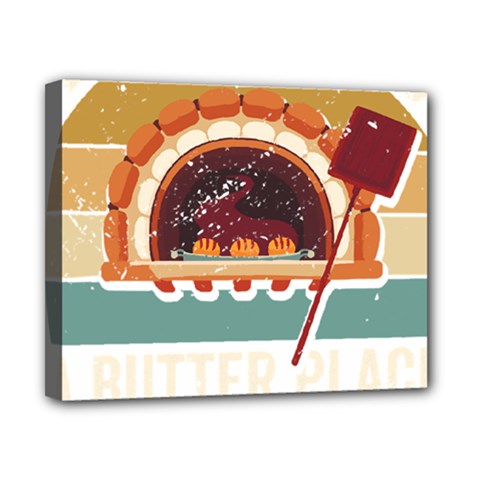 Bread Baking T- Shirt Funny Bread Baking Baker Bake The World A Butter Place T- Shirt (1) Canvas 10  X 8  (stretched) by JamesGoode
