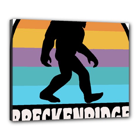 Breckenridge T- Shirt Breckenridge Colorado Bigfoot Sasquatch Retro Sunset T- Shirt Canvas 20  X 16  (stretched) by JamesGoode