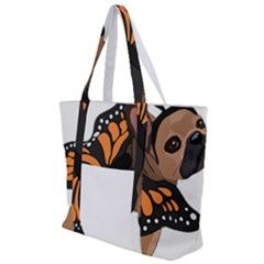 French Bulldog T- Shirt Frenchie Butterfly T- Shirt Zip Up Canvas Bag by ZUXUMI