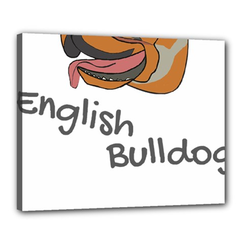 Bulldog T- Shirt Dog Face T- Shirt Canvas 20  X 16  (stretched) by JamesGoode