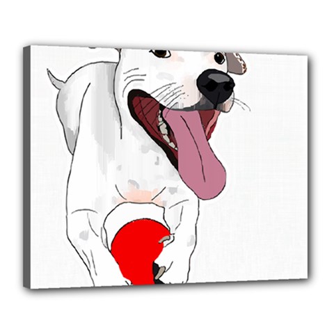 Bulldog T- Shirt Running Bulldog T- Shirt Canvas 20  X 16  (stretched) by JamesGoode
