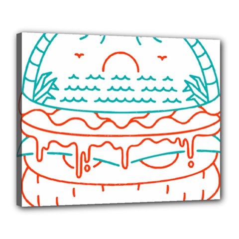 Burger T- Shirt Beach Burger T- Shirt Canvas 20  X 16  (stretched) by JamesGoode