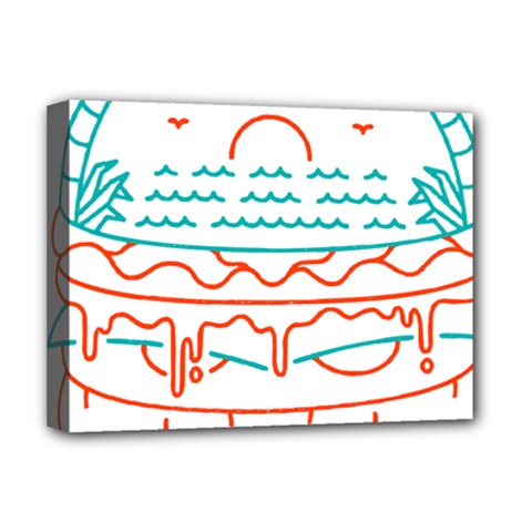 Burger T- Shirt Beach Burger T- Shirt Deluxe Canvas 16  X 12  (stretched)  by JamesGoode
