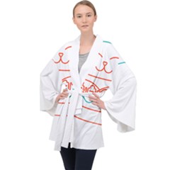 Burger T- Shirt Cat Burger T- Shirt Long Sleeve Velvet Kimono  by JamesGoode