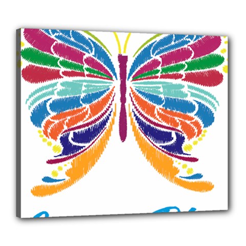 Butterfly Embroidery Effect T- Shirt Butterfly Embroidery Effect T- Shirt Canvas 24  X 20  (stretched) by JamesGoode