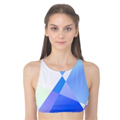 Abstract T- Shirt Blue Abstract Chess Cell Pattern Minimalism T- Shirt Tank Bikini Top by EnriqueJohnson