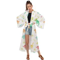 Animals Dinosaurs T-rex Pattern Maxi Kimono by Pakjumat