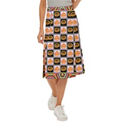 Lantern Chess Halloween Midi Panel Skirt by Pakjumat