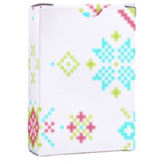 Christmas Cross Stitch Pattern Effect Holidays Symmetry Playing Cards Single Design (rectangle) With Custom Box by Sarkoni