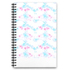 Bat Pattern T- Shirt Bats And Bows Blue Pink T- Shirt 5 5  X 8 5  Notebook by EnriqueJohnson