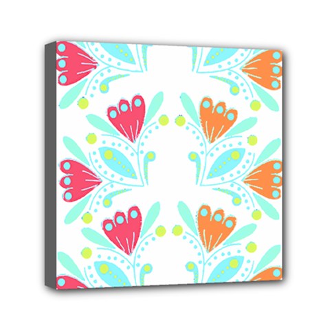 Batik T- Shirt Batik Flower Pattern 5 Mini Canvas 6  X 6  (stretched) by EnriqueJohnson