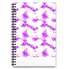Bats Pattern T- Shirt White Bats And Bows Pink Yellow T- Shirt 5 5  X 8 5  Notebook by EnriqueJohnson