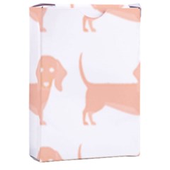 Dachshund Dog Pattern T- Shirt Brown Dachshund Dog Breed Cute Pattern T- Shirt Playing Cards Single Design (rectangle) With Custom Box by EnriqueJohnson