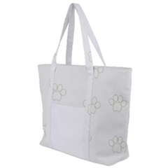 Dog Paw Print T- Shirt Paw Pattern T- Shirt Zip Up Canvas Bag by EnriqueJohnson