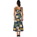 Flower Grey Pattern Floral Tie-Strap Tiered Midi Chiffon Dress View4