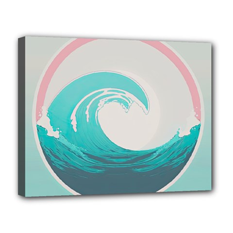 Tidal Wave Ocean Sea Tsunami Wave Minimalist Canvas 14  X 11  (stretched) by uniart180623