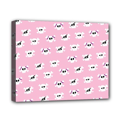 Girly Girlie Punk Skull Canvas 10  X 8  (stretched) by Ket1n9