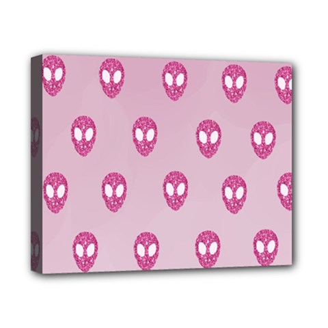 Alien Pattern Pink Canvas 10  X 8  (stretched) by Ket1n9
