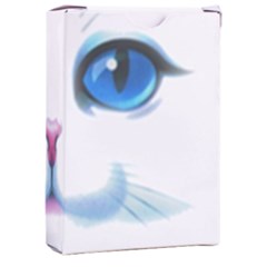 Cute White Cat Blue Eyes Face Playing Cards Single Design (rectangle) With Custom Box by Ket1n9