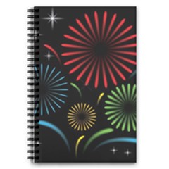 Fireworks With Star Vector 5 5  X 8 5  Notebook by Ket1n9