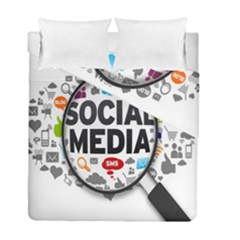 Social Media Computer Internet Typography Text Poster Duvet Cover Double Side (full/ Double Size) by Ket1n9