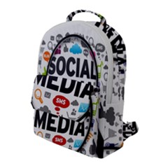 Social Media Computer Internet Typography Text Poster Flap Pocket Backpack (large) by Ket1n9