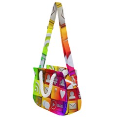 Colorful 3d Social Media Rope Handles Shoulder Strap Bag by Ket1n9