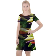 Bright Peppers Cap Sleeve Velour Dress  by Ket1n9