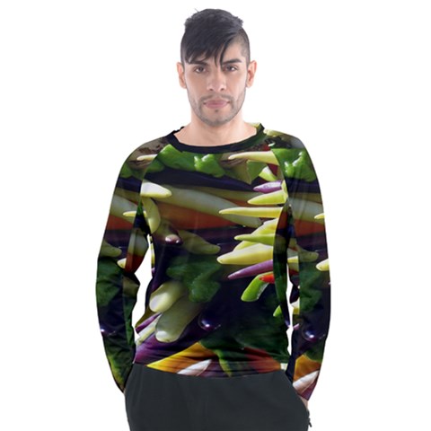 Bright Peppers Men s Long Sleeve Raglan T-shirt by Ket1n9