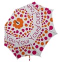 Be Yourself Pink Orange Dots Circular Hook Handle Umbrellas (Large) View2