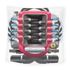 Car Engine Square Tapestry (large) by Ket1n9