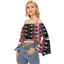 Car Engine Off Shoulder Flutter Bell Sleeve Top View2