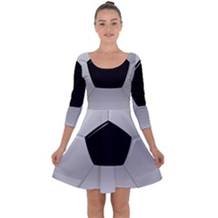 Soccer Ball Quarter Sleeve Skater Dress by Ket1n9