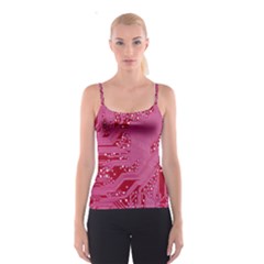 Pink Circuit Pattern Spaghetti Strap Top by Ket1n9