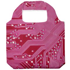 Pink Circuit Pattern Foldable Grocery Recycle Bag by Ket1n9