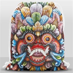 Wood Sculpture Bali Logo Drawstring Bag (large) by Ket1n9