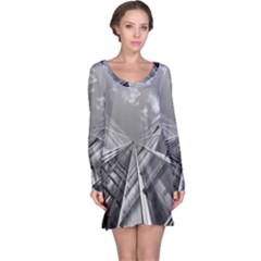 Architecture-skyscraper Long Sleeve Nightdress by Ket1n9
