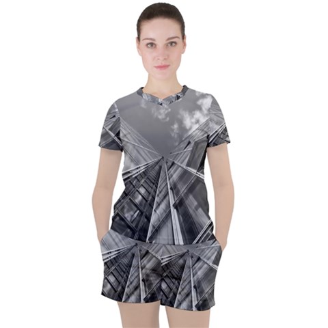 Architecture-skyscraper Women s T-shirt And Shorts Set by Ket1n9