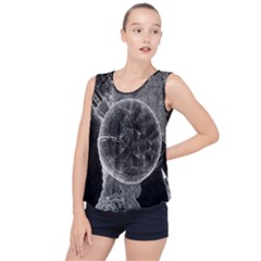 Space-universe-earth-rocket Bubble Hem Chiffon Tank Top by Ket1n9