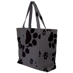 Dog-foodprint Paw Prints Seamless Background And Pattern Zip Up Canvas Bag by Ket1n9