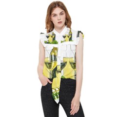 White-wine-red-wine-the-bottle Frill Detail Shirt by Ket1n9