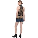 African-lion-mane-close-eyes Halter Asymmetric Satin Top View2