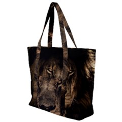 African-lion-mane-close-eyes Zip Up Canvas Bag by Ket1n9
