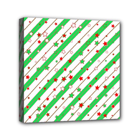 Christmas Paper Stars Pattern Texture Background Colorful Colors Seamless Mini Canvas 6  X 6  (stretched) by Ket1n9