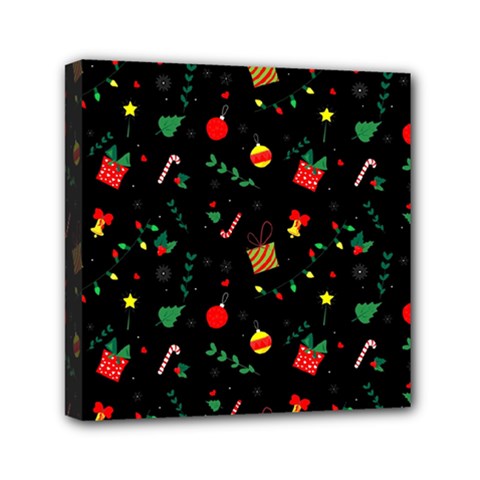 Christmas Pattern Texture Colorful Wallpaper Mini Canvas 6  X 6  (stretched) by Ket1n9