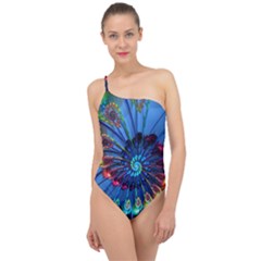Top Peacock Feathers Classic One Shoulder Swimsuit by Ket1n9