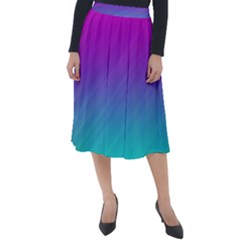 Background-pink-blue-gradient Classic Velour Midi Skirt  by Ket1n9